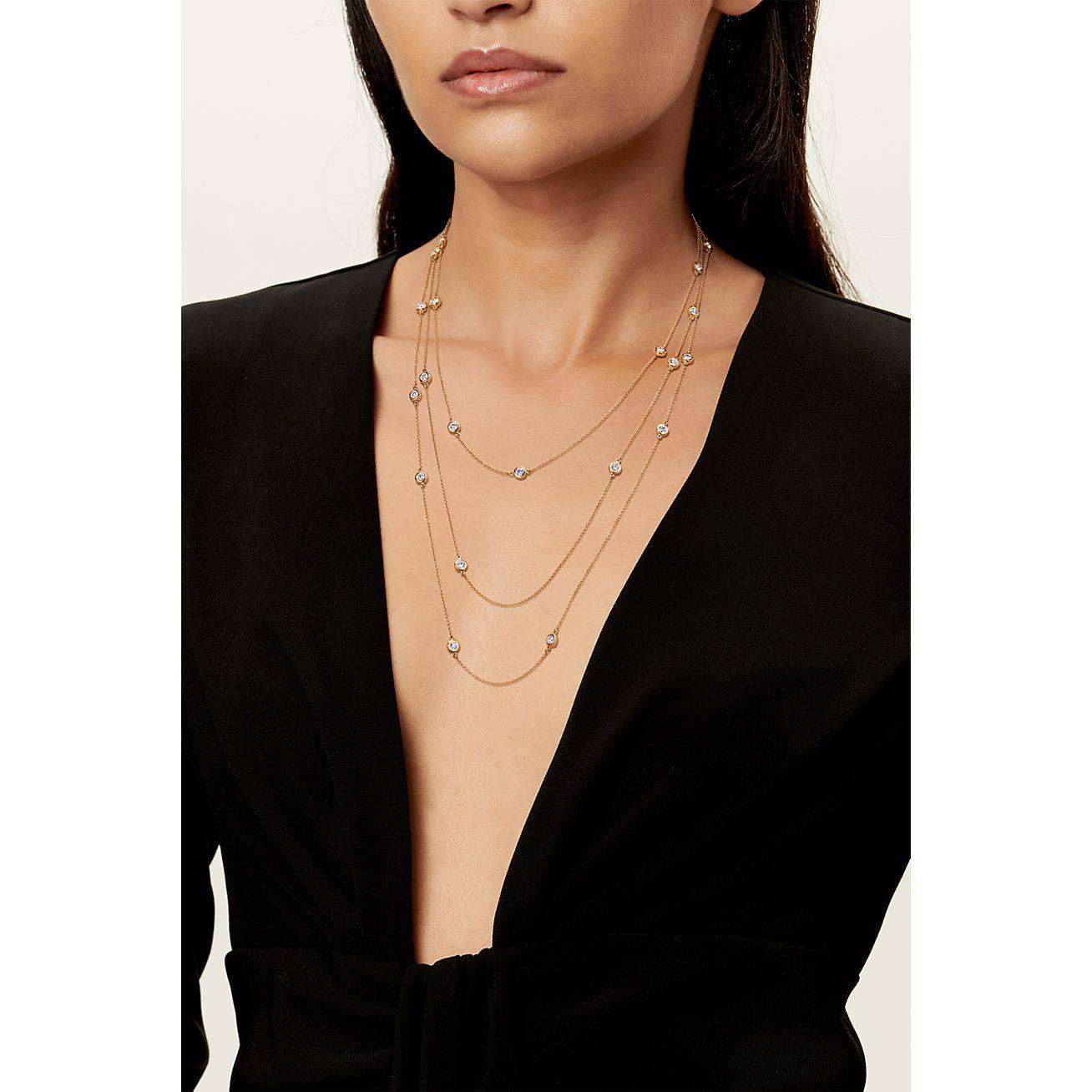 T*f*ny elsa peretti® diamonds by the yard® sprinkle necklace in yellow gold
