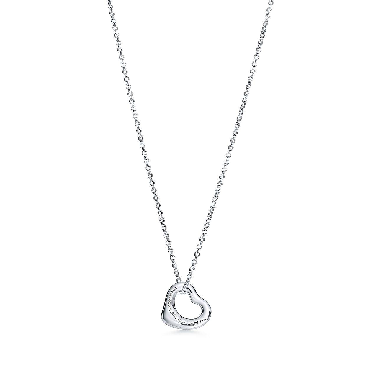 T*f*ny elsa peretti® open heart pendant in silver, 11 mm