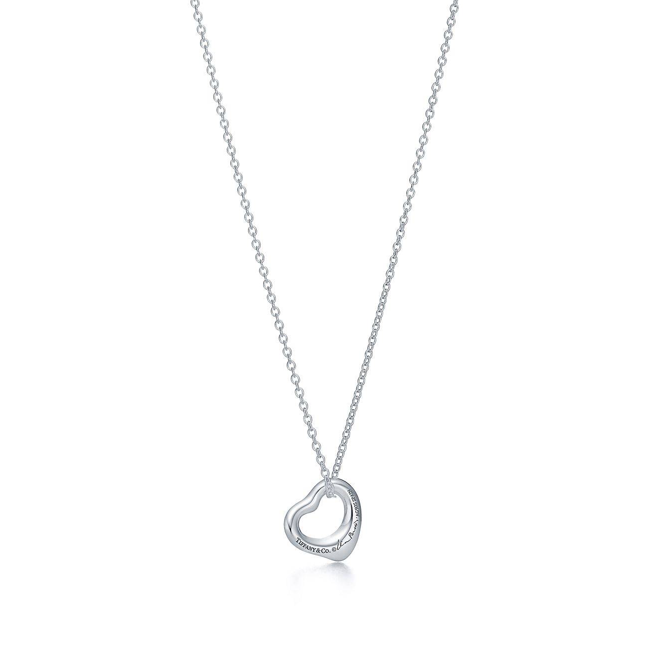 T*f*ny elsa peretti® open heart pendant in silver, 11 mm