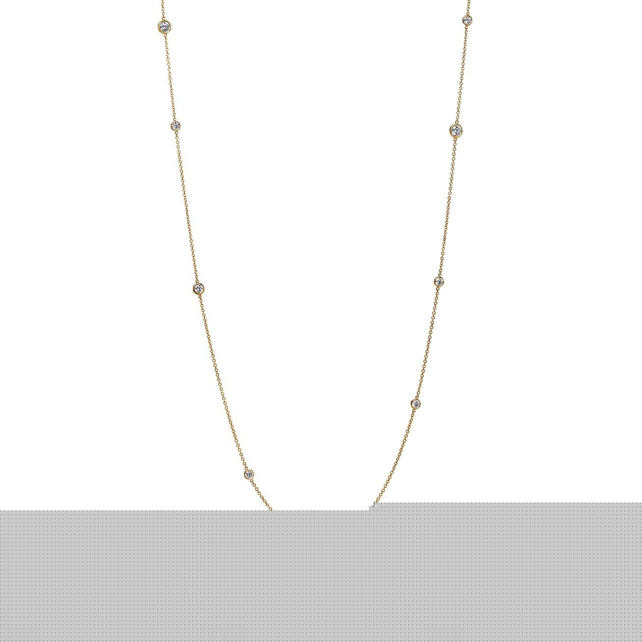 T*f*ny elsa peretti® diamonds by the yard® sprinkle necklace in yellow gold with diamonds