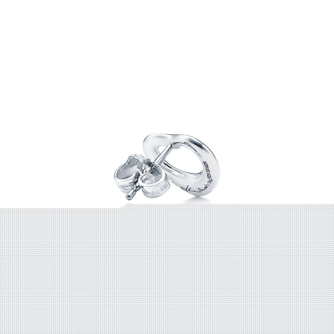 T*f*ny elsa peretti® open heart stud earrings in silver, 11 mm