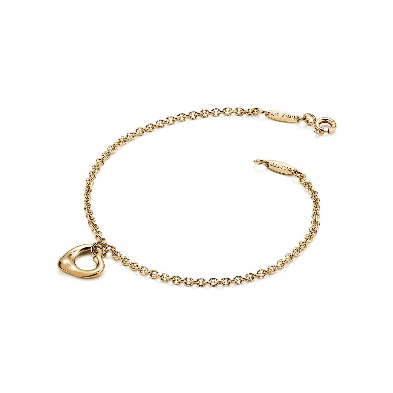 T*f*ny elsa peretti® open heart bracelet in yellow gold, 11 mm