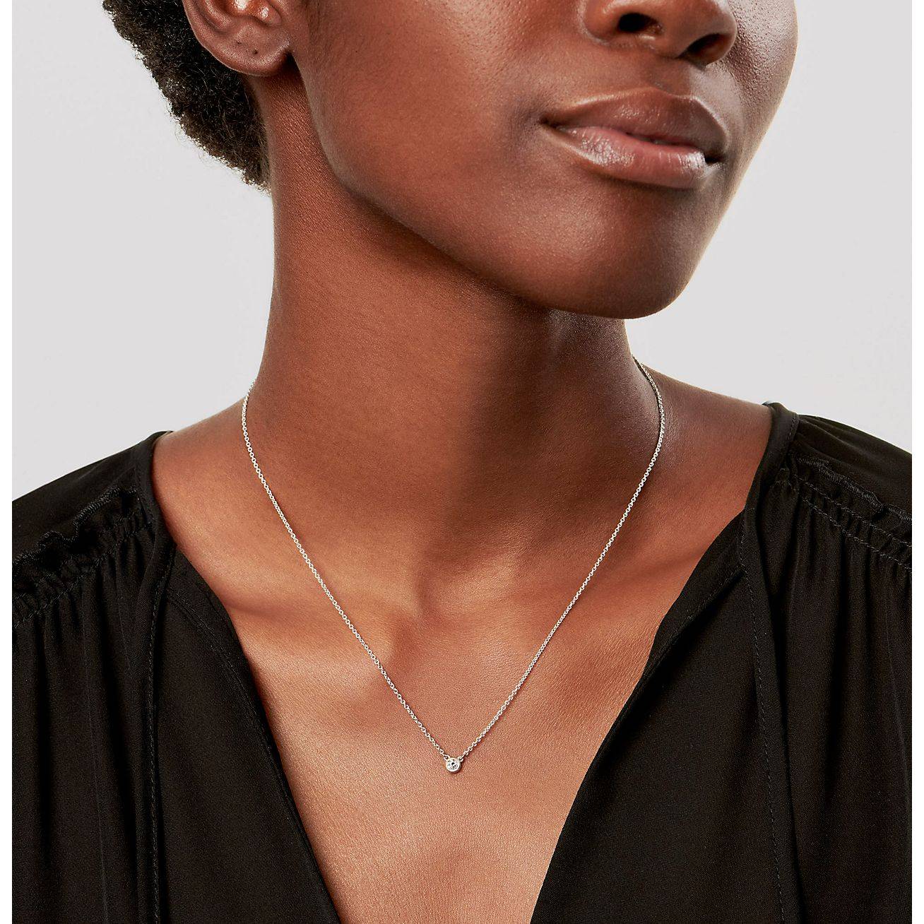 T*f*ny elsa peretti® diamonds by the yard® single diamond pendant in silver