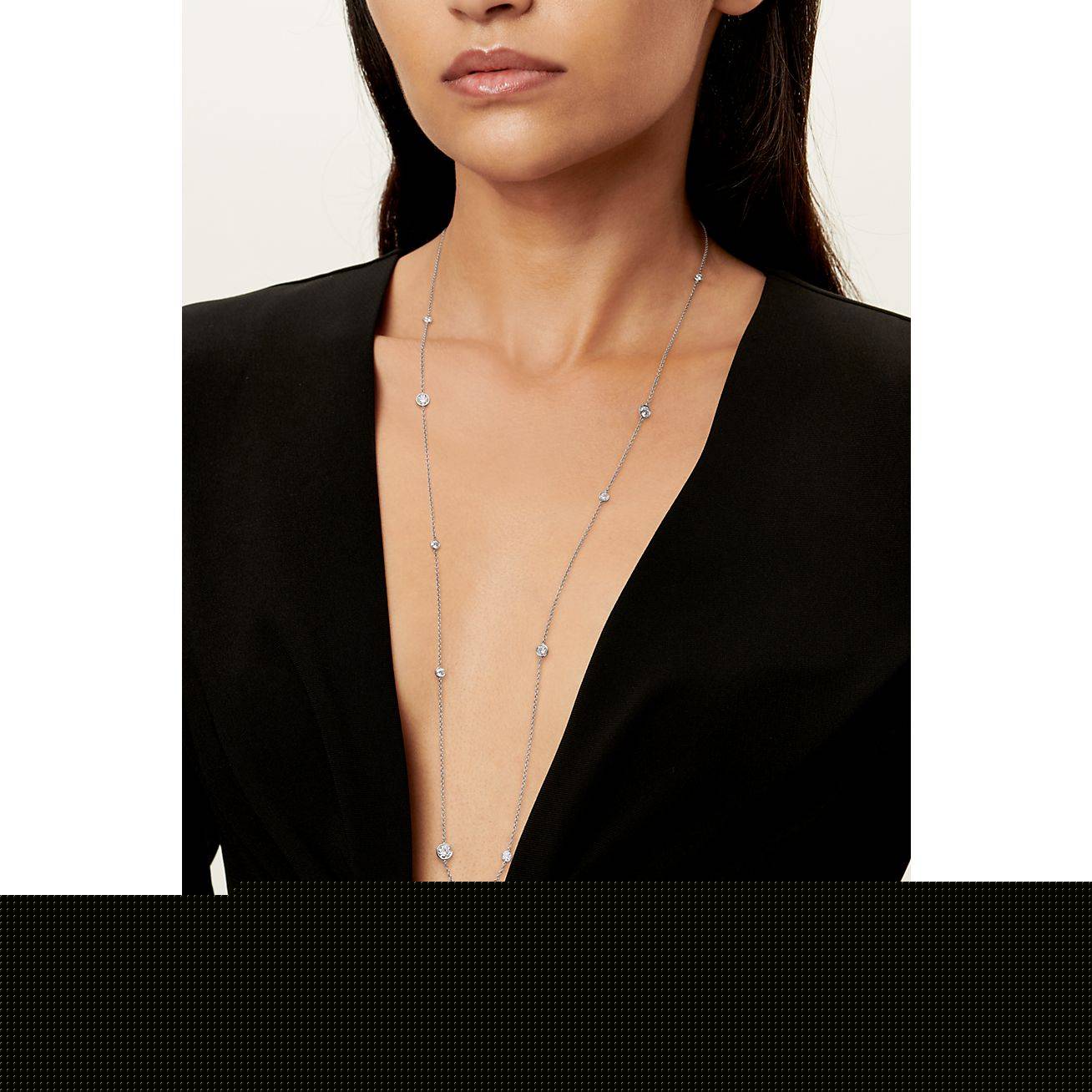T*f*ny elsa peretti® diamonds by the yard® sprinkle necklace in platinum with diamonds