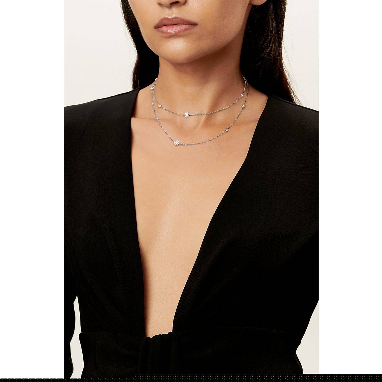 T*f*ny elsa peretti® diamonds by the yard® sprinkle necklace in platinum with diamonds
