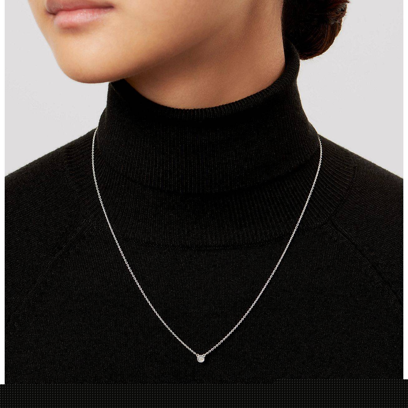 T*f*ny elsa peretti® diamonds by the yard® single diamond pendant in silver