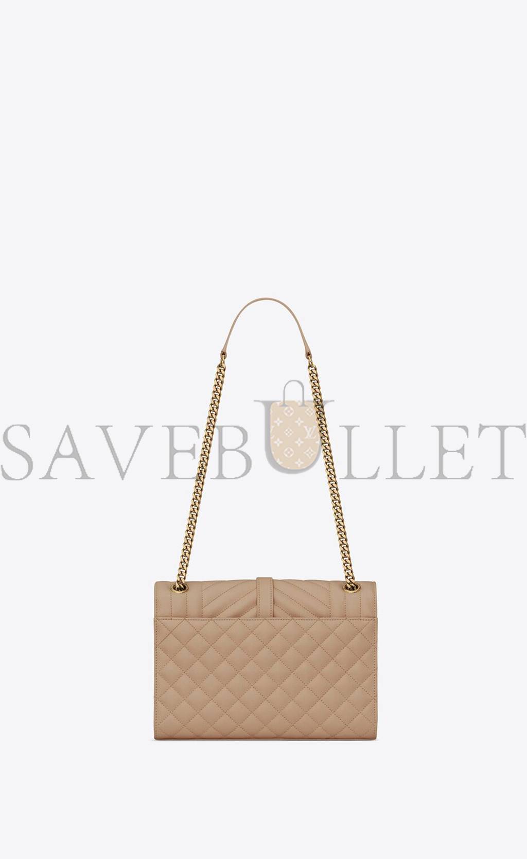 Y*L envelope medium chain bag in mix matelassé grain de poudre embossed leather 600185bow912721 (24*17.5*6cm)