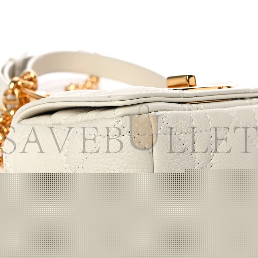 d*or S*pple calfskin cannage micro caro bag latte (13*8*5.7cm)