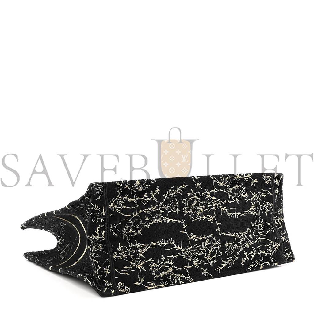 D*or velvet embroidered large book tote black gold (42*34*16.5cm)